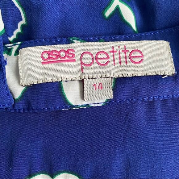 ASOS Slinky Apple Romper, Blue & White, Size 14P - Picture 4 of 8